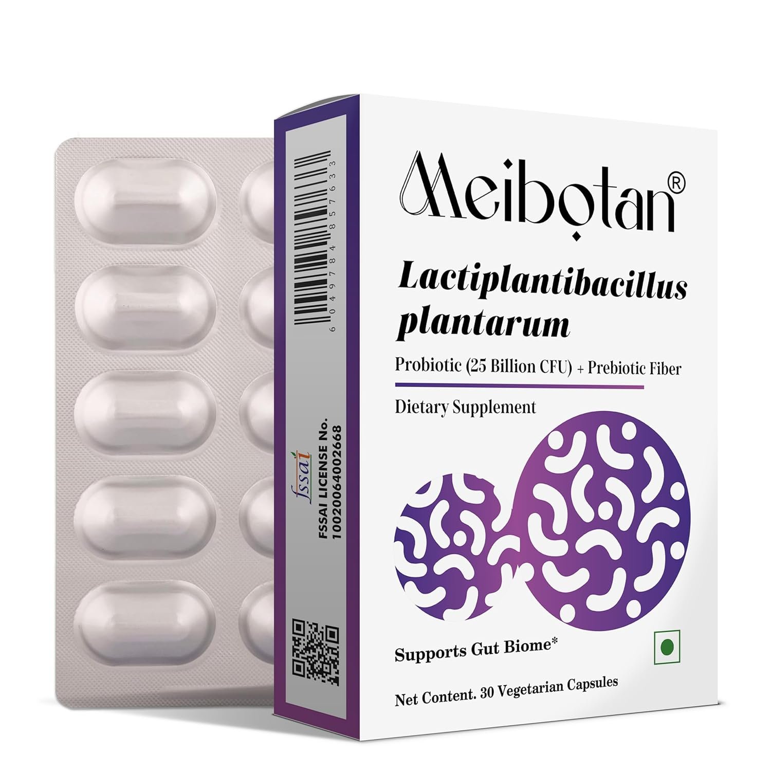 Lactiplantibacillus Plantarum 25 billion Support Digestion & Gut Health | For Both Men & Women- 30 Veg Capsule (Pack of 3x10) Men & Women