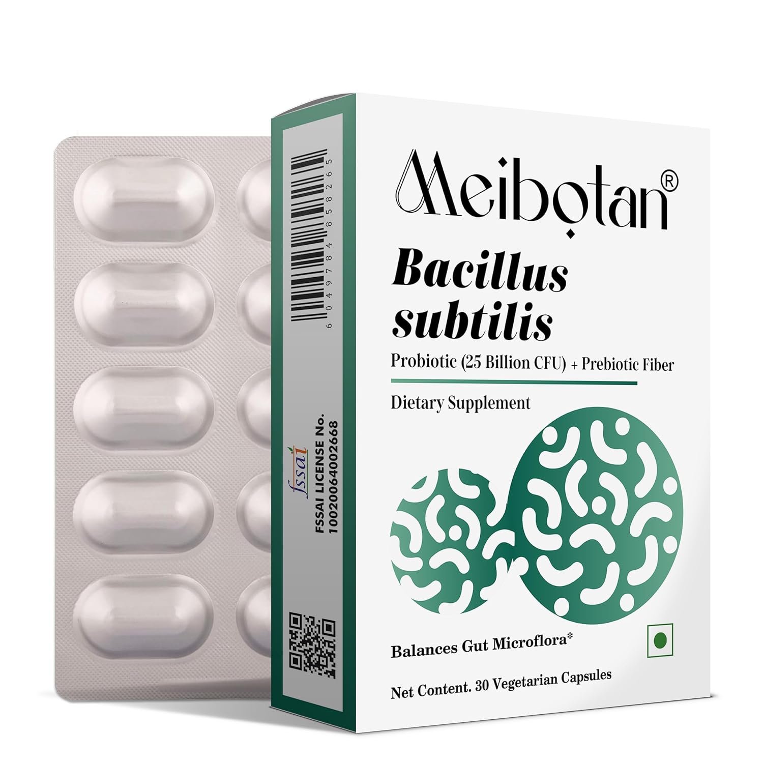 Bacillus Subtilis 25 billion Support Digestion & Gut Health | For Both Men & Women- 30 Veg Capsule (Pack of 3x10) Men & Women